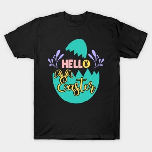 Hello Easter Easter Bunny Egg Hunting Happy Easter Day T-Shirt